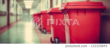 Halloween pumpkin glowing on dark path, spooky house in foggy forest, eerie atmosphere, autumn night, scary mood 132329845
