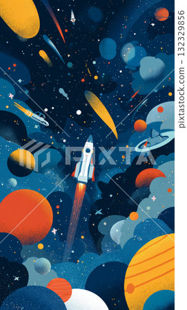 Halloween pumpkin glowing on dark path, spooky house in foggy forest, eerie atmosphere, autumn night, scary mood 132329856