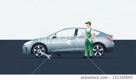 有扳手的機械師、汽車修理和經濟 有扳手的機械師、汽車修理和經濟 132330005