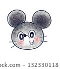 Raster illustration of a deformed mouse face Raster illustration of a deformed mouse face 132330118