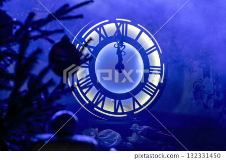 neon light decorative lighting clock with roman numerals, new year event decoration, lspotlight lights neon light decorative lighting clock with roman numerals, new year event decoration, lspotlight lights 132331450