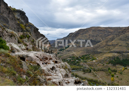 Vardzia Monastery cave city in Georgia 132331481
