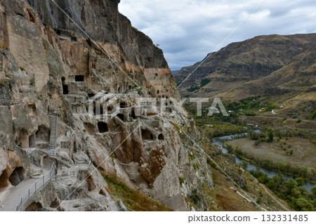 Vardzia Monastery cave city in Georgia 132331485