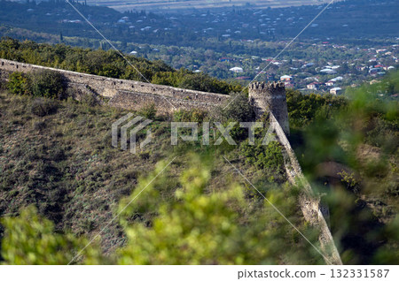 Fortifying wall with tower of the Sighnaghi fortress Kakheti region, Georgia Fortifying wall with tower of the Sighnaghi fortress Kakheti region, Georgia 132331587