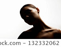 close-up Face of sensual Girl. Female silhouette 132332062