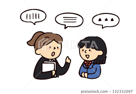 Illustration of a teacher and student communicating Illustration of a teacher and student communicating 132332097