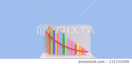 The Multi color chart for Business concept 3d Rendering. The Multi color chart for Business concept 3d Rendering. 132332099