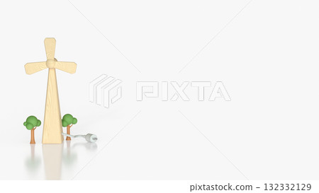The Windmill  for Energy or eco concept 3d rendering. 132332129