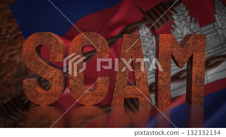 The Scam and Cambodia flag for Background 3d Rendering. The Scam and Cambodia flag for Background 3d Rendering. 132332134