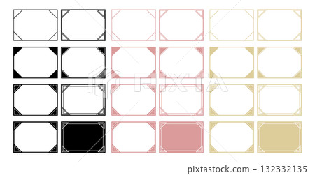 簡單的框架設置，帶有用於證書和資訊的裝飾角 132332135