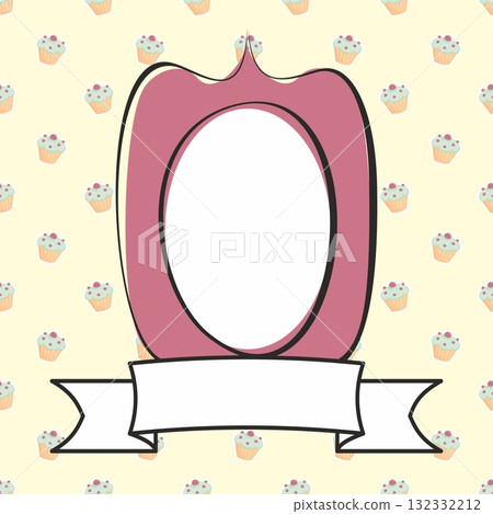 Hand drawn violet vector decorative frame on sweet cake yellow background Hand drawn violet vector decorative frame on sweet cake yellow background 132332212