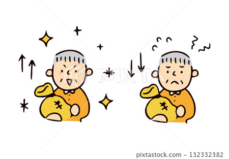 有錢的老人的插圖 有錢的老人的插圖 132332382