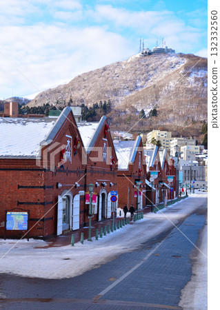 Winter Hakodate Red Brick Warehouses Mount Hakodate Winter Hakodate Red Brick Warehouses Mount Hakodate 132332560