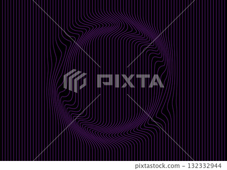 Abstract warped violet lines forming distorted circle shape, tech minimal background Abstract warped violet lines forming distorted circle shape, tech minimal background 132332944