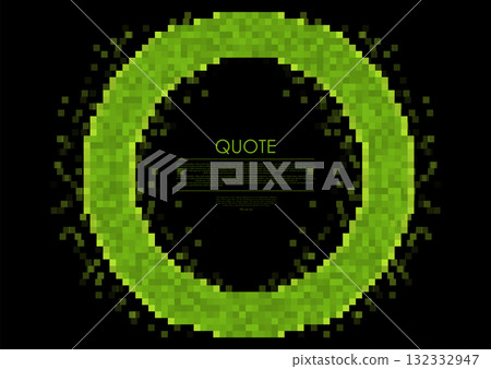 Green pixelated circle minimal abstract geometric background Green pixelated circle minimal abstract geometric background 132332947