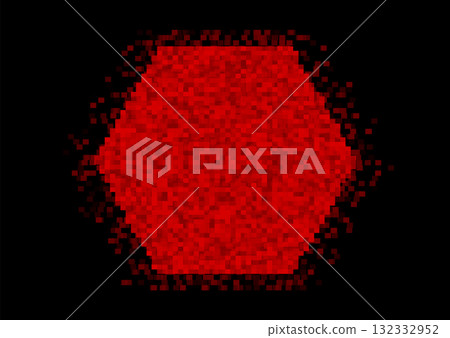 Red pixelated hexagon minimal abstract geometric background Red pixelated hexagon minimal abstract geometric background 132332952