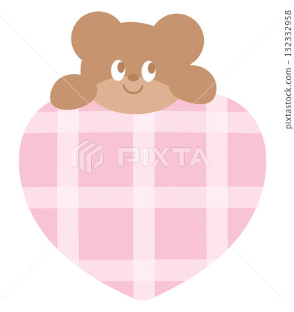 Cute illustration of teddy bear and pink plaid heart for decoration, print, label, sticker, animal, shop, zoo, adopt and rescue animals, cartoon, pet lover, patches, brooch, name tag, sticker, icon Cute illustration of teddy bear and pink plaid heart for decoration, print, label, sticker, animal, shop, zoo, adopt and rescue animals, cartoon, pet lover, patches, brooch, name tag, sticker, icon 132332958