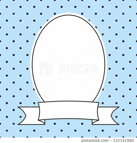 Photo vector frame and black polka dots on blue background Photo vector frame and black polka dots on blue background 132332980