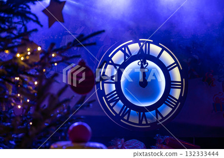 neon light decorative lighting clock with roman numerals, new year event decoration, lspotlight lights neon light decorative lighting clock with roman numerals, new year event decoration, lspotlight lights 132333444