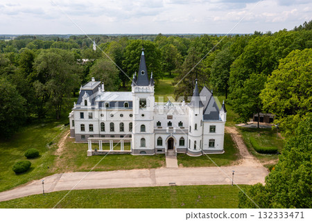 Stameriena Castle in Eastern Latvia after the facade reconstruction in 2019 132333471