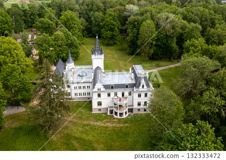 Stameriena Castle in Eastern Latvia after the facade reconstruction in 2019 132333472