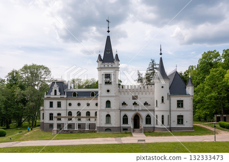Stameriena Castle in Eastern Latvia after the facade reconstruction in 2019 132333473