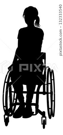 Silhouette of Woman in Wheelchair 132333540