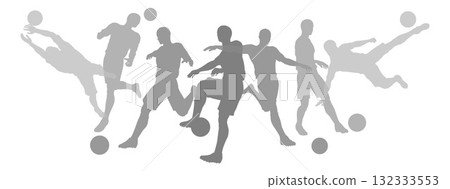 Soccer Football Players Silhouettes 132333553