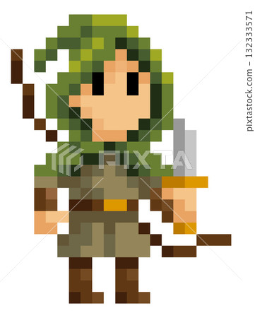 Rogue Fantasy Pixel Art Game Cartoon Character 132333571