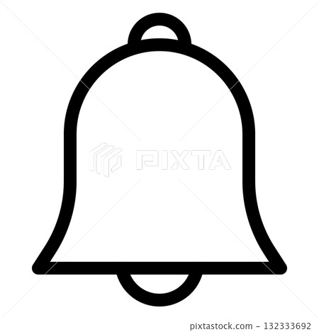 Simple bell icon, notification or announcement, reminder concept 132333692