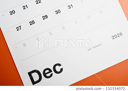 Calendar showing 1st January as the new year. Happy New Year concept or Celebration Calendar showing 1st January as the new year. Happy New Year concept or Celebration 132334072