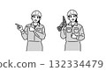 一名女工戴著安全帽的插圖 132334479