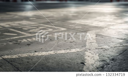 Signs and footprints at the smoking area 132334719