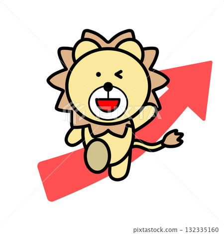 獅子和向上箭頭 132335160