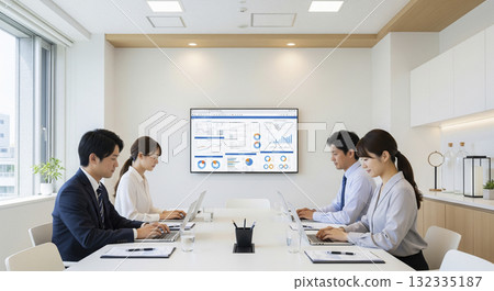 Four businessmen having a serious discussion Four businessmen having a serious discussion 132335187