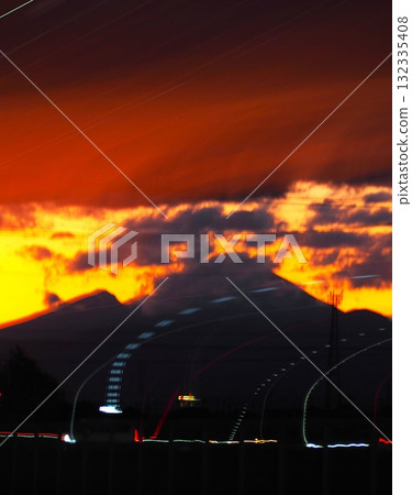 Mt. Asama in dusk Mt. Asama in dusk 132335408