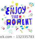 Enjoy the moment card  vector design 132335783