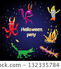 Helloween party vector design card 132335784