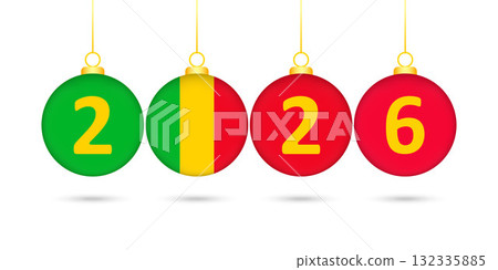 Mali Flag Christmas Balls 2026 Decoration. Mali Flag Christmas Balls 2026 Decoration. 132335885