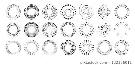 Dot radial ripple halftone patterns Dot radial ripple halftone patterns 132336011