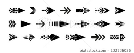 Black arrow signs set isolated on white background Black arrow signs set isolated on white background 132336026