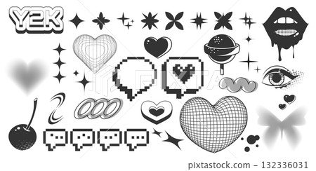 Y2K sticker and icon collection 132336031