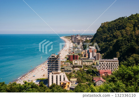 Georgian Black sea beach in Kvariati 132336110