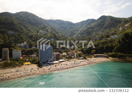 Georgian Black sea beach in Kvariati Georgian Black sea beach in Kvariati 132336112
