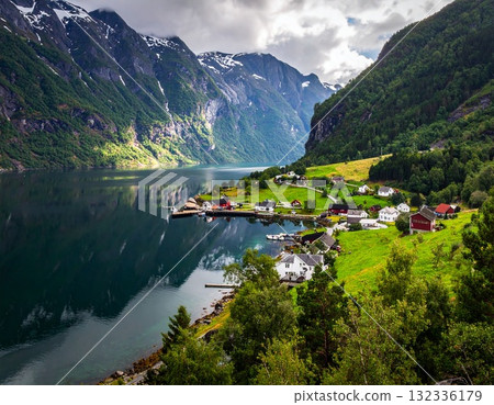 Norwegian fjord landscape Norwegian fjord landscape 132336179