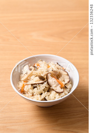 mushroom rice mushroom rice 132336248