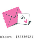 Envelope card with a confession for a loved one, a gift for an anniversary, Valentine's Day. Sticker 132336521