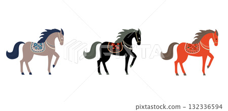 Set of horse design illustrations 132336594