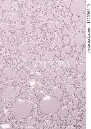 The texture of the foam of shower gel or soap suds. Cosmetic skin care product. Macrophotography 132336640