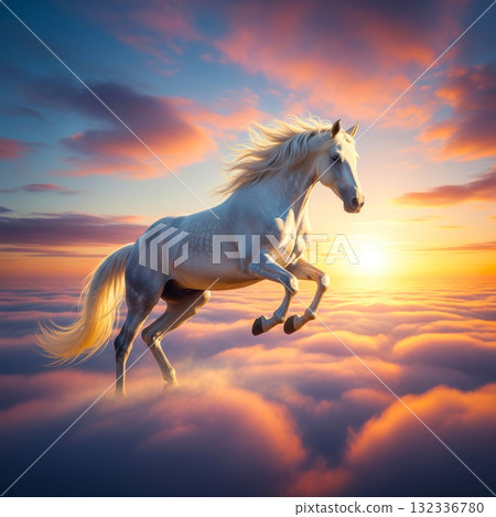 Flying White Horse Flying White Horse 132336780
